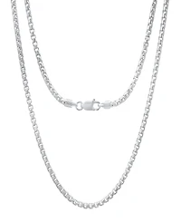 Steeltime Unisex Sterling Silver Box Link Chain Necklace