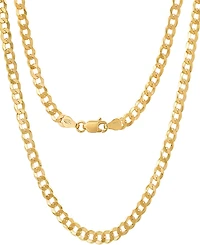Steeltime Unisex 14K Gold Plated Diamond Cut Curb Link Chain Necklace