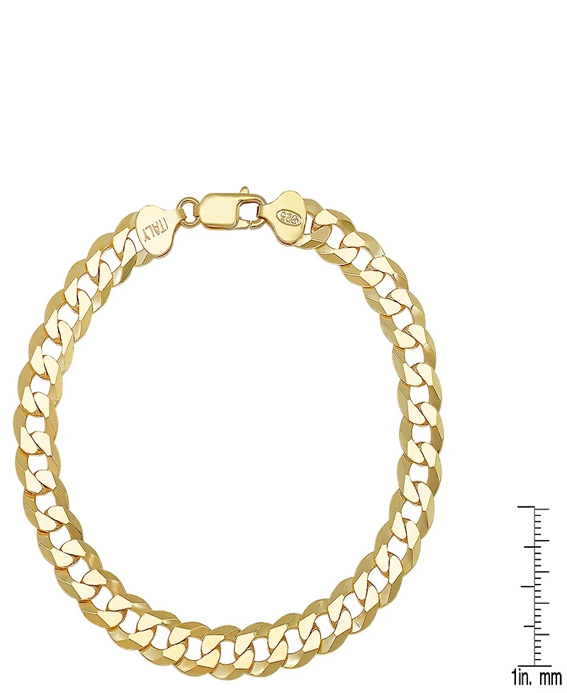 Steeltime Unisex Silver Diamond Cut Curb Link Bracelet