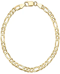 Steeltime Men's 14K Gold Plated Sterling Silver Figaro Link Chain Bracelet