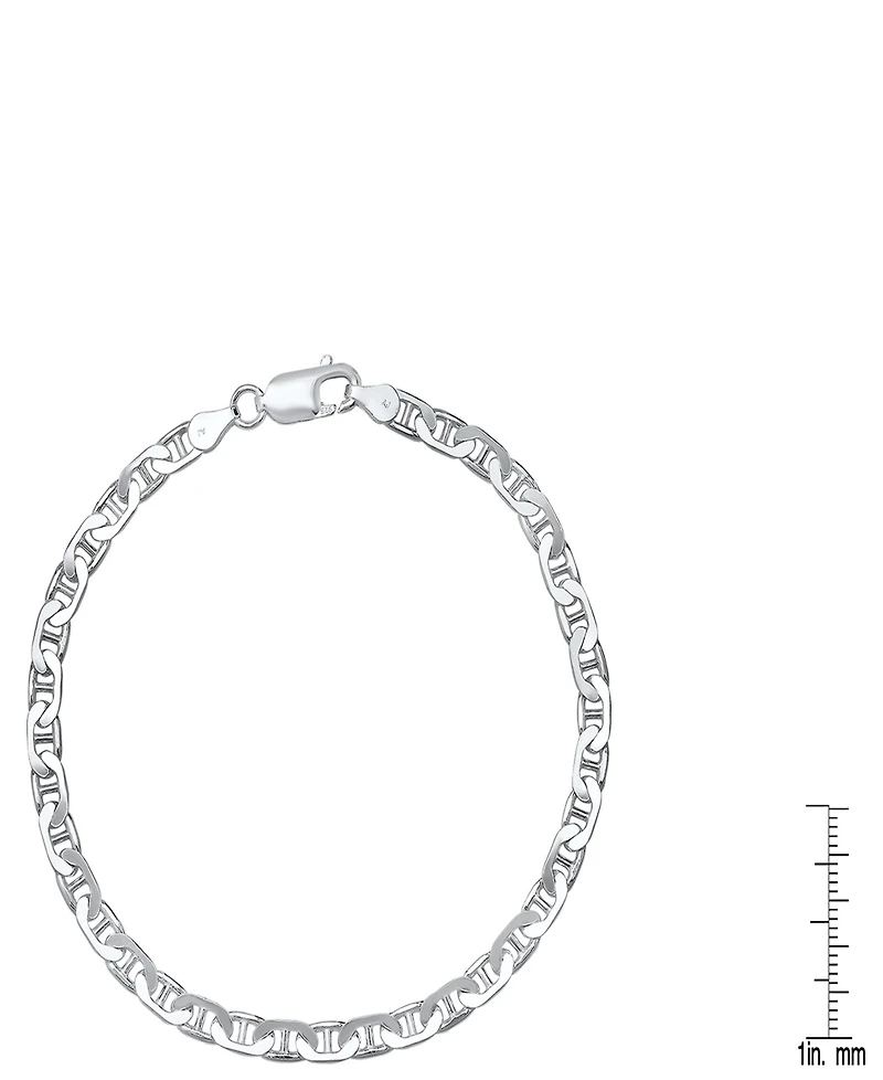 Steeltime Unisex Sterling Silver 120 Mariner Superflat 8.5" Bracelet