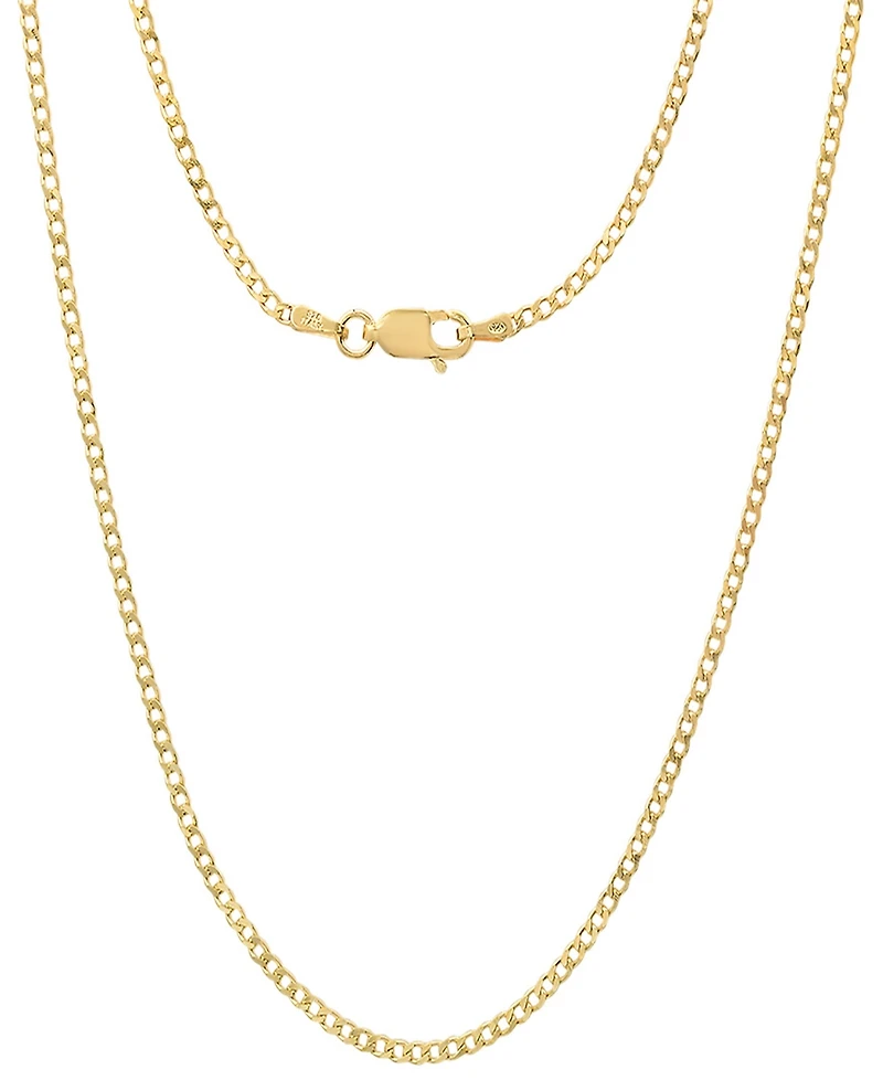 Steeltime Unisex 14K Gold Plated Cuban Superflat Chain Necklace