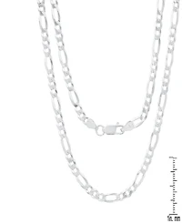 Steeltime Unisex Sterling Silver Figaro Superflat Necklace