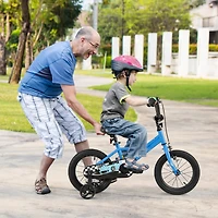 Kids Bike with Removable Training Wheels Adjustable for Growing Riders