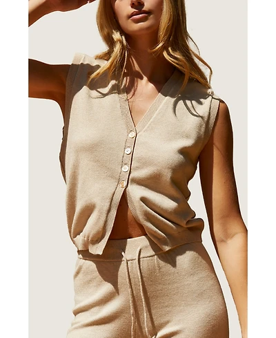 Crescent Women's Sabrina Sweater Knit Vest Top