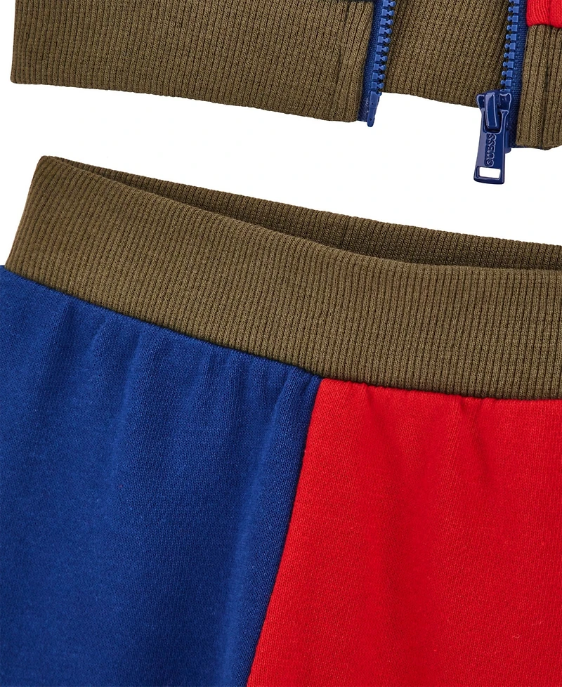 Guess Baby Boys 2-Piece Long Sleeve Active Zip Up Top and Sweatpants Set