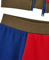 Guess Baby Boys 2-Piece Long Sleeve Active Zip Up Top and Sweatpants Set