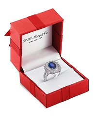 Effy Ruby (1-7/8 ct. t.w.) & Diamond (1/4 Halo Statement Ring 14k White Gold (Also Sapphire and Emerald)