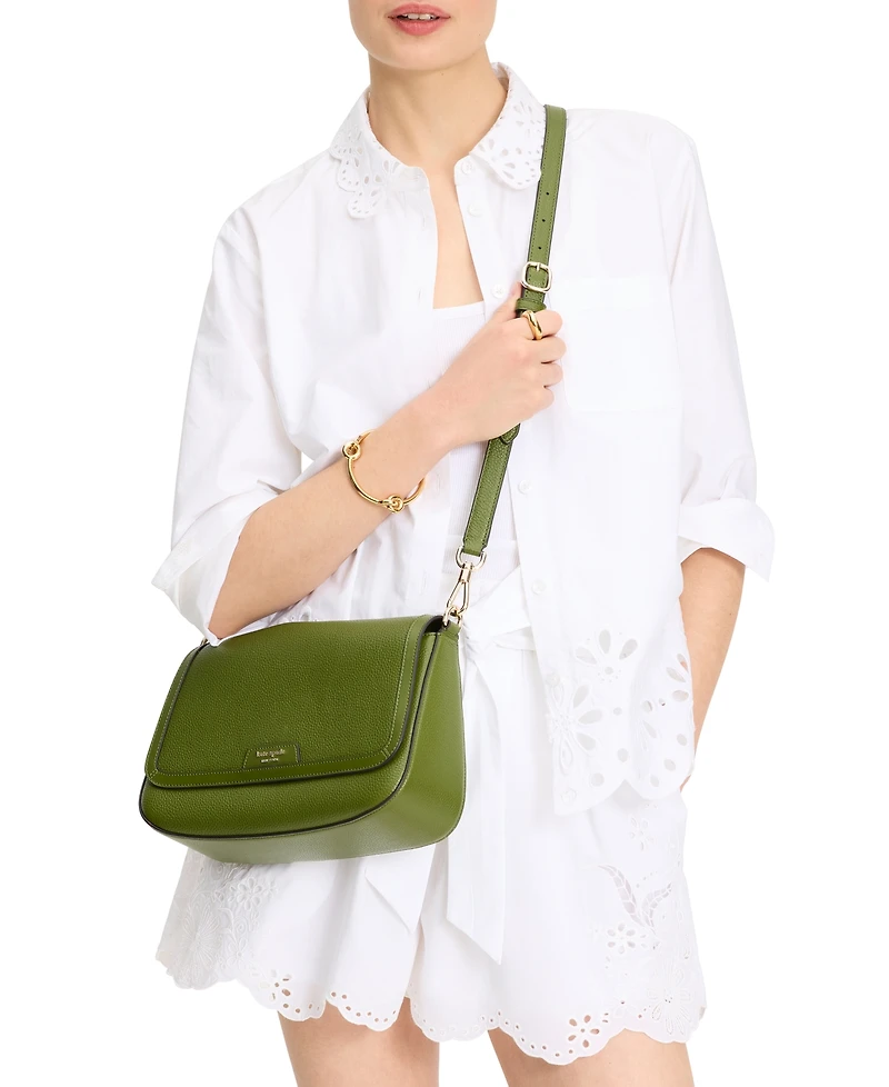 Kate Spade New York Hudson Pebbled Leather Flap Small Shoulder Bag