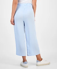 Style & Co Petite Crop Tie-Waist Wide-Leg Pants, Exclusively at Macy's