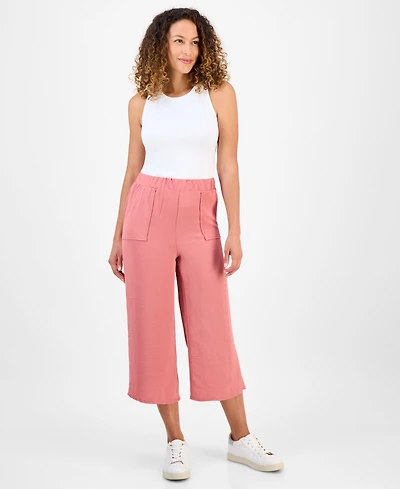 Style & Co Petite High-Rise Pull-On Wide-Leg Pants, Exclusively at Macy's