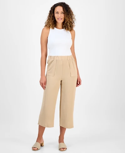 Style & Co Petite High-Rise Pull-On Wide-Leg Pants, Exclusively at Macy's