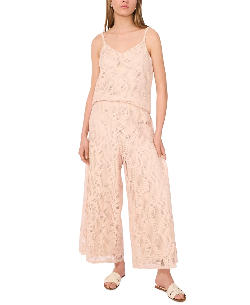Sam & Jess Women's Sleeveless V-Neck Lace-Mesh Top