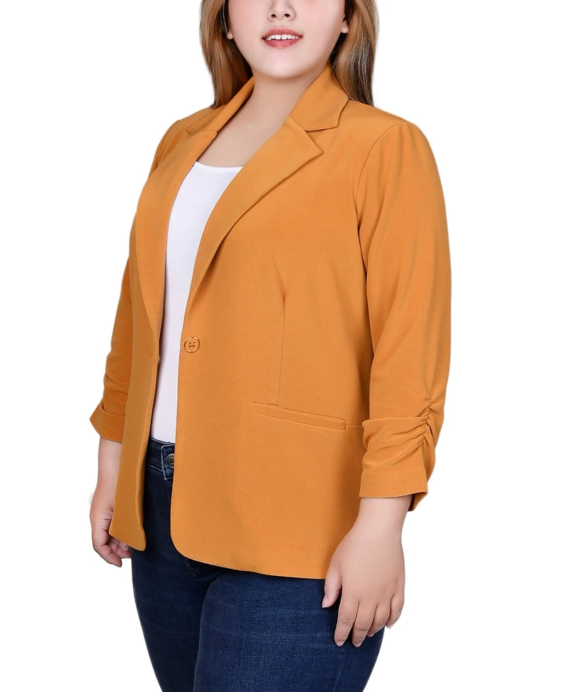 Ny Collection Plus Long Sleeve Scuba Crepe Jacket
