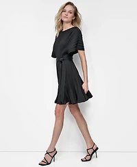 Dkny Women's Sunburst Pleated Fit & Flare Dress
