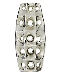 Rosemary Lane Ceramic 14" Modern Vase with Cut Out Designs