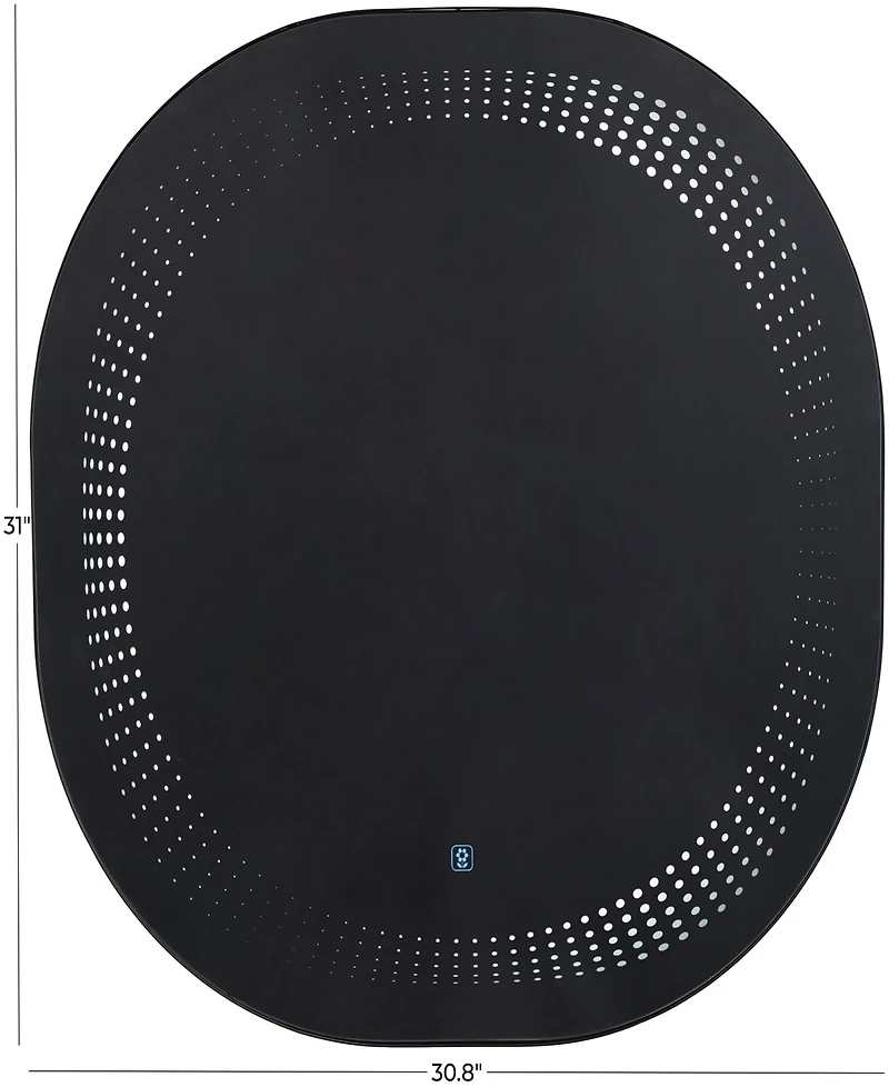 Rosemary Lane Glass 31" Led Wall Mirror with Radial Pattern