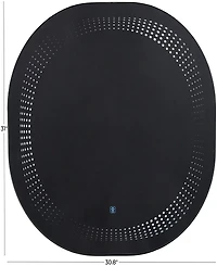 Rosemary Lane Glass 31" Led Wall Mirror with Radial Pattern