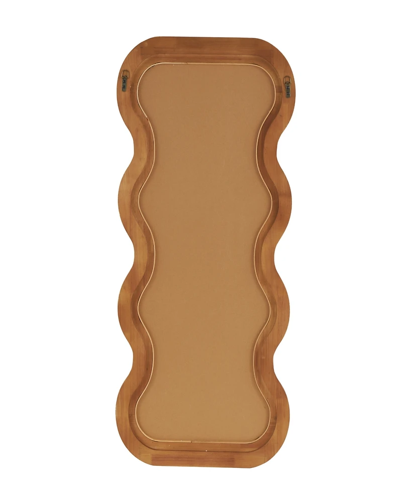 Rosemary Lane Wood 47" Wavy Modern Wall Mirror