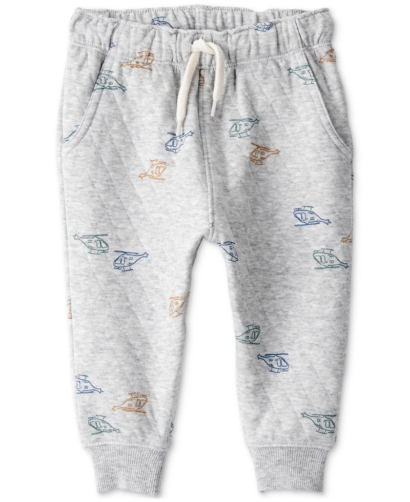 Carter's Baby Boys Helicopter Quilted Hoodie & Pants, 2 Piece Set