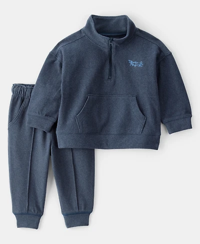 Carter's Baby Boys Plane Quarter-Zip Pullover & Pants, 2 Piece Set