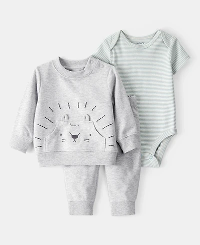 Carter's Baby Boys Lion Little Pullover Top, Bodysuit & Pants, 3 Piece Set
