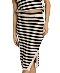 Sanctuary Women's Pull-On Side-Slit Midi Sweater Skirt