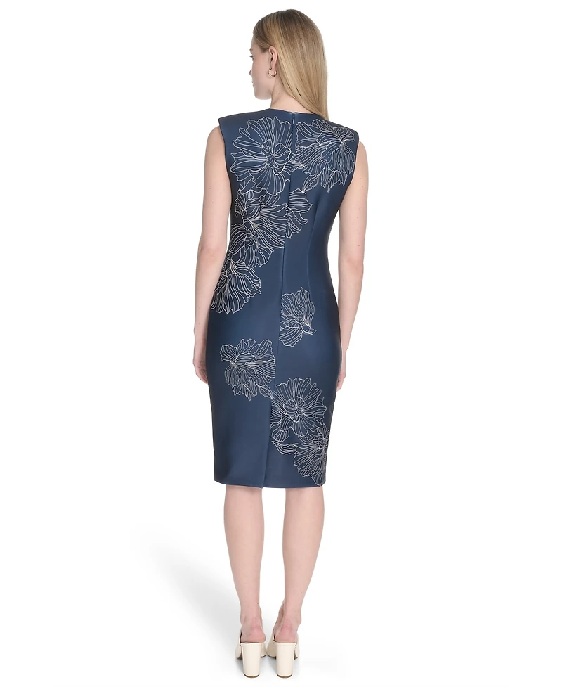 Calvin Klein Women's Sleeveless Scuba Sheath Dress