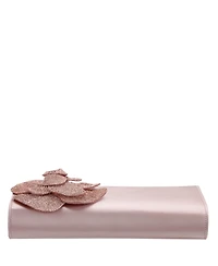Nina Large Crystal Flower Slim Clutch Bag