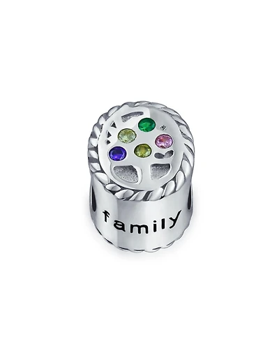 Bling Jewelry Multi Color Cz Family Tree of Life Charm Bead for Mother Wife Silver Bracelet