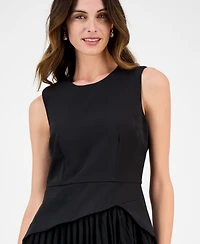 Sam Edelman Women's Mixed-Media Sleeveless Pleated Dress