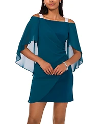Msk Petite Ruched Cape Dress