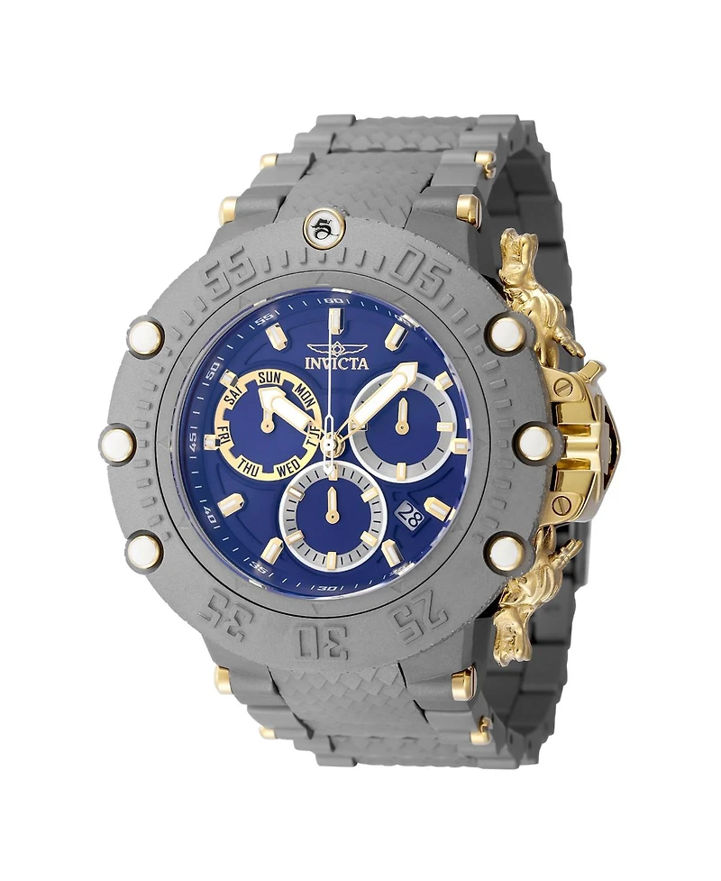 Invicta Men's 48193 Subaqua Quartz 2 Hand Blue, Gold, Titanium Dial Watch