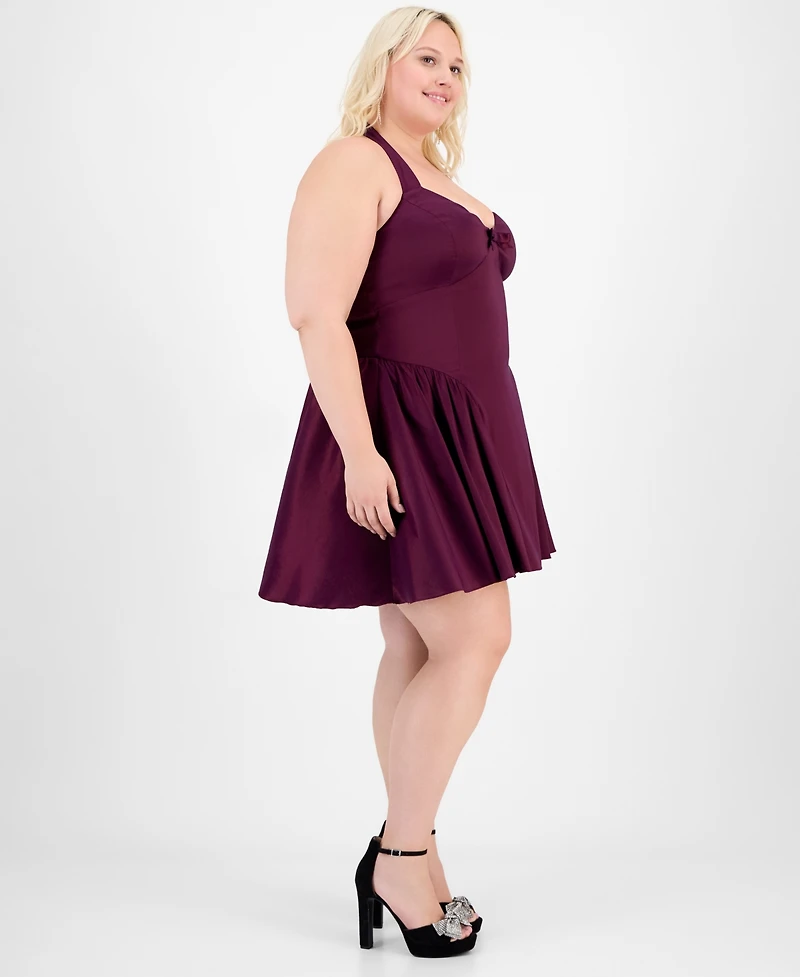 B Darlin Trendy Plus A-Line Halter Dress