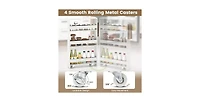 Rolling Kitchen Slim Storage Cart Mobile Shelving Organizer with Handle
