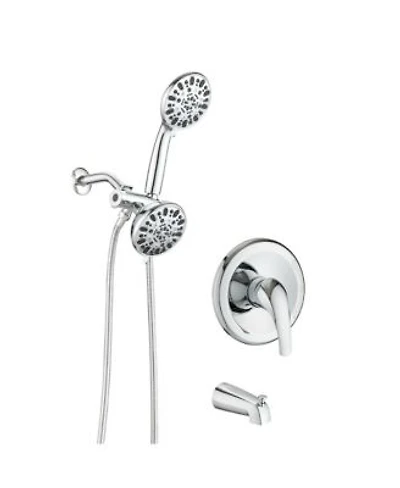 Rainsken Shower System With Tub Spout Rain Shower Tub Set High Pressure Dual 2 In 1 Shower Combo Faucet With Valve
