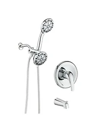 Rainsken Shower System With Tub Spout Rain Shower Tub Set High Pressure Dual 2 In 1 Shower Combo Faucet With Valve