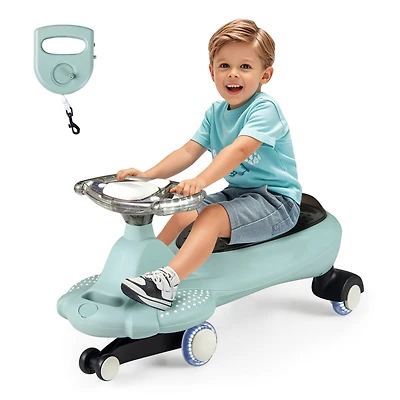 Wiggle Car with Hauling Rope Ride on Toy with Under-Seat Storage