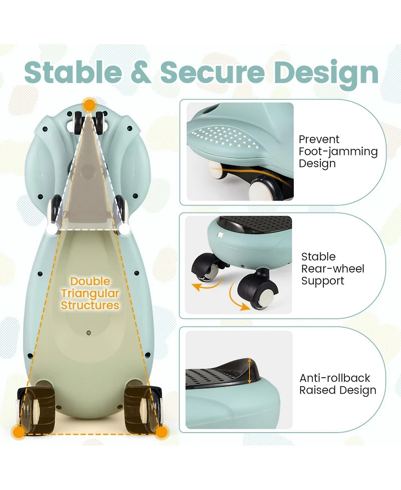 Wiggle Car with Hauling Rope Ride on Toy with Under-Seat Storage