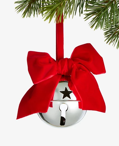 Holiday Lane Christmas Cheer Bow-Trim Bell Ornament, Macy's Exclusive