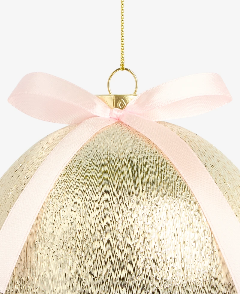 Holiday Lane Gilded Glamour Gilded Glamour Bow-Trim Satin Ball Ornament, Macy's Exclusive