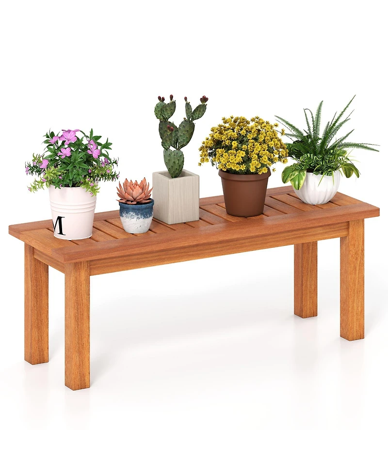 Wooden Plant Stand Outdoor Indoor Solid Wood Flower Pot Holder Display Shelf