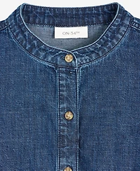 On 34th Women's Denim Puff-Sleeve Shirt, Exclusively at Macy's