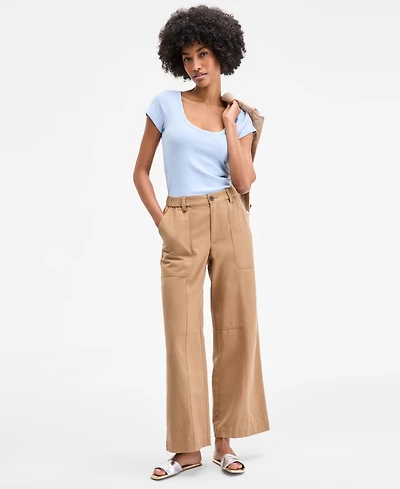On 34th Women's Solid Easy Wide-Leg Pants, Exclusively at Macy's