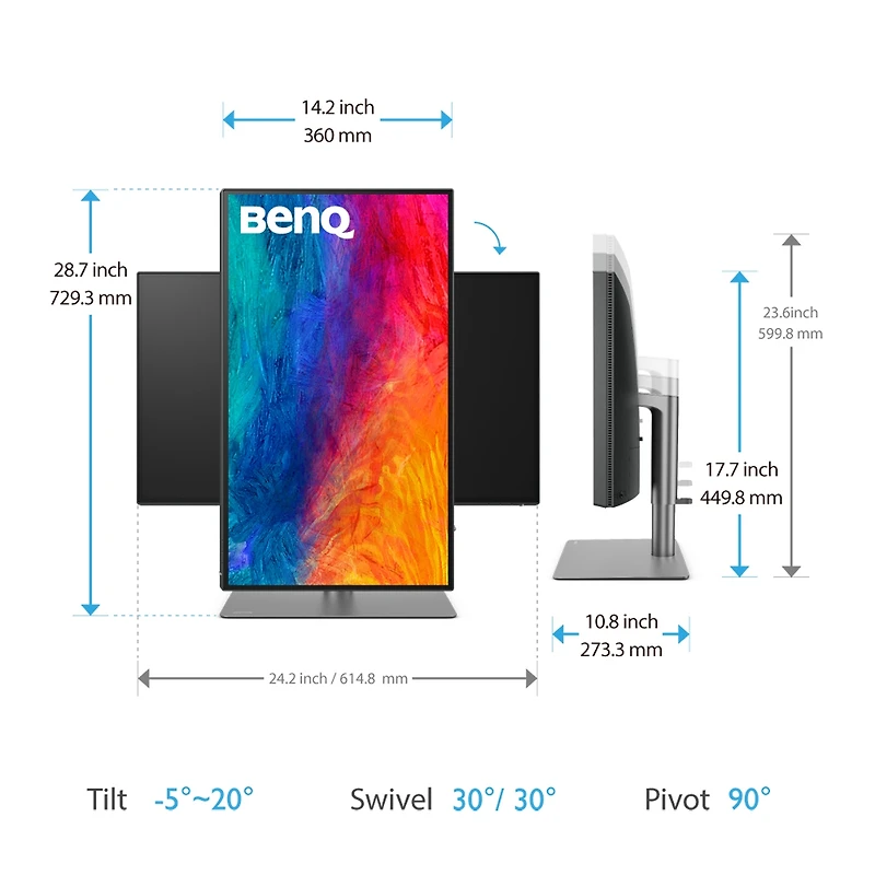 BenQ BenQ PD2725U DesignVue 27" 16:9 4K Ultra Hd Hdr Ips Led Monitor, Built-In Speakers, Dark Gray