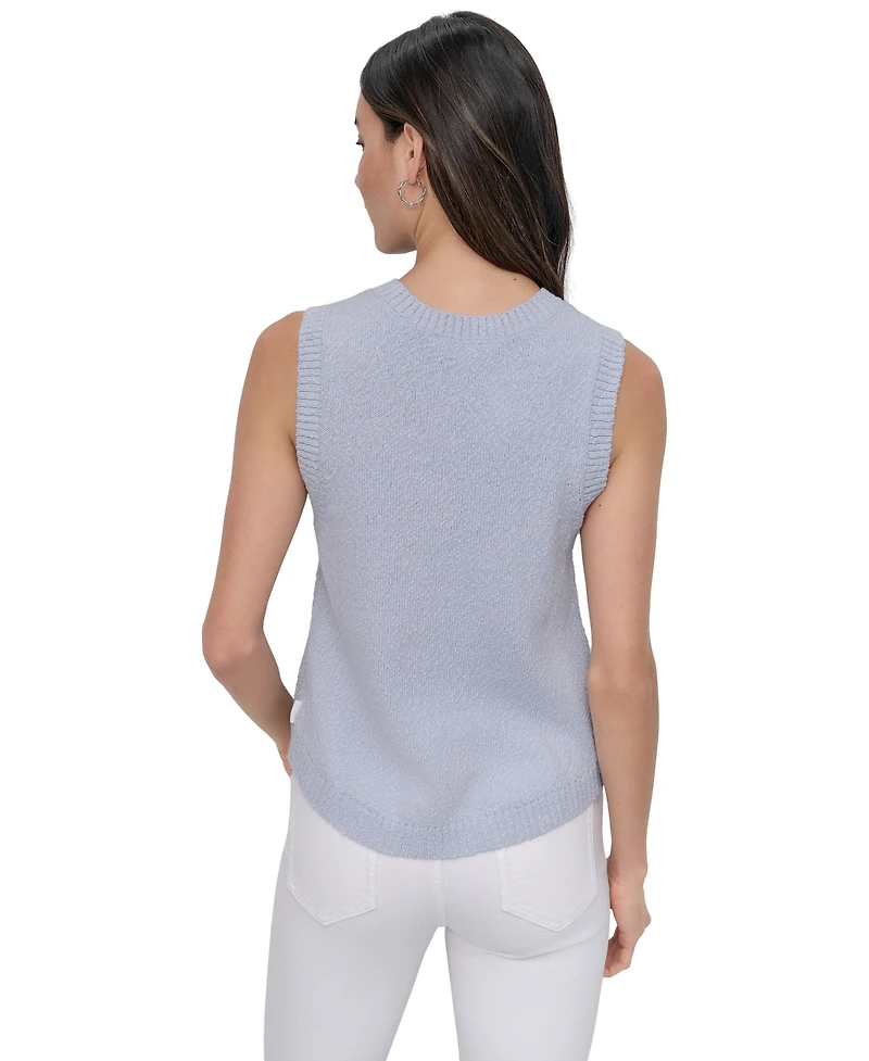 Dkny Jeans Women's Cotton Boucle Sleeveless Sweater