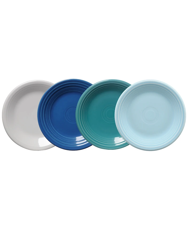 Fiesta Coastal Blues Classic Rim Salad Plates, Set of 4