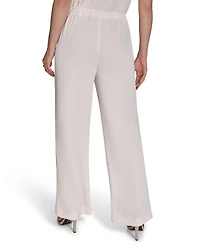 Halston Women's Soft Suiting Wide-Leg Pull-On Pants