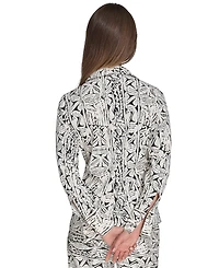 Halston Women's Printed Button-Front Shirt