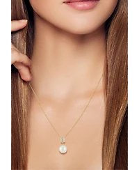 Rachel Zoe Sterling Silver Pearl and Cz Necklace